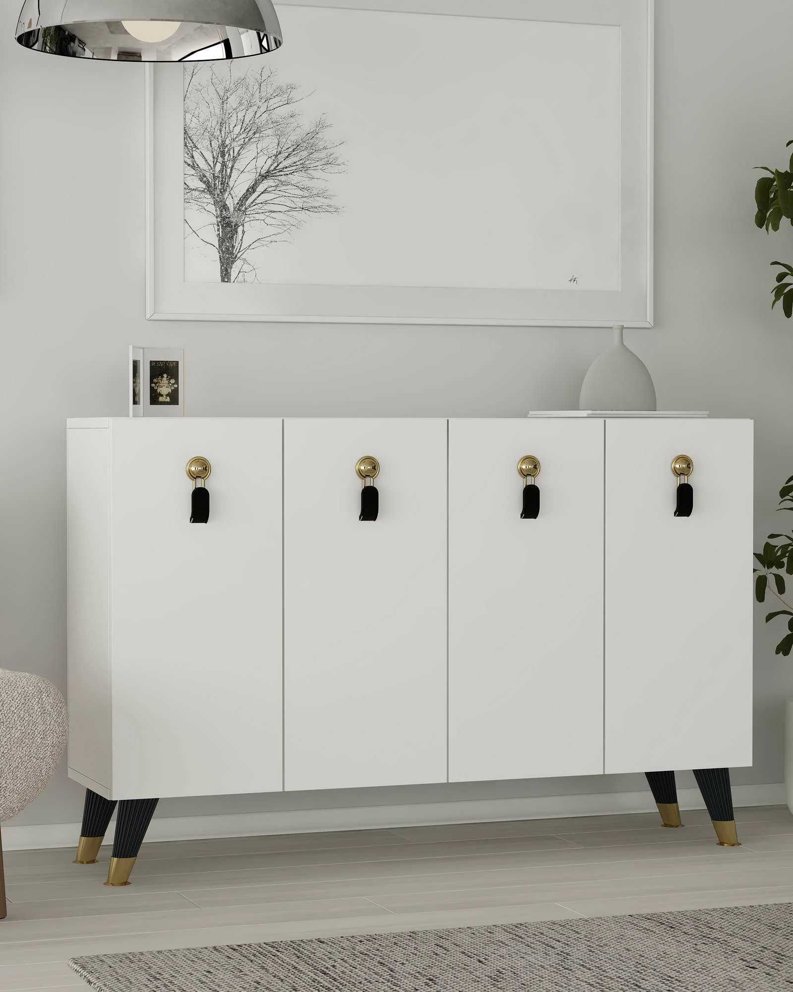 Konsolë Skye Decor, 8179KM-32, e bardhë, e artë