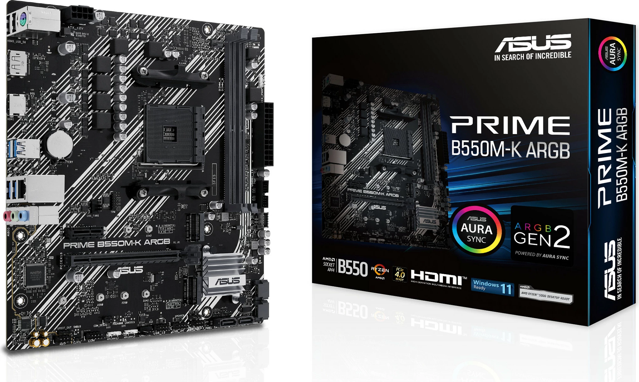 Pllakë amë ASUS PRIME B550M-K ARGB, Socket AM4, micro ATX, DDR4 deri 64GB