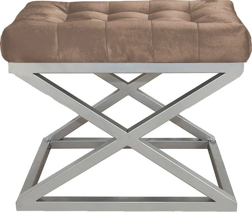Puf Atelier del Sofa, ngjyrë argjendi dhe kafe, Capraz