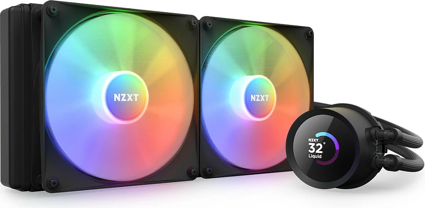 Ftohës uji AIO për CPU NZXT Kraken 280 RGB RL-KR280-B1, 2x140mm, me ekran, i zi