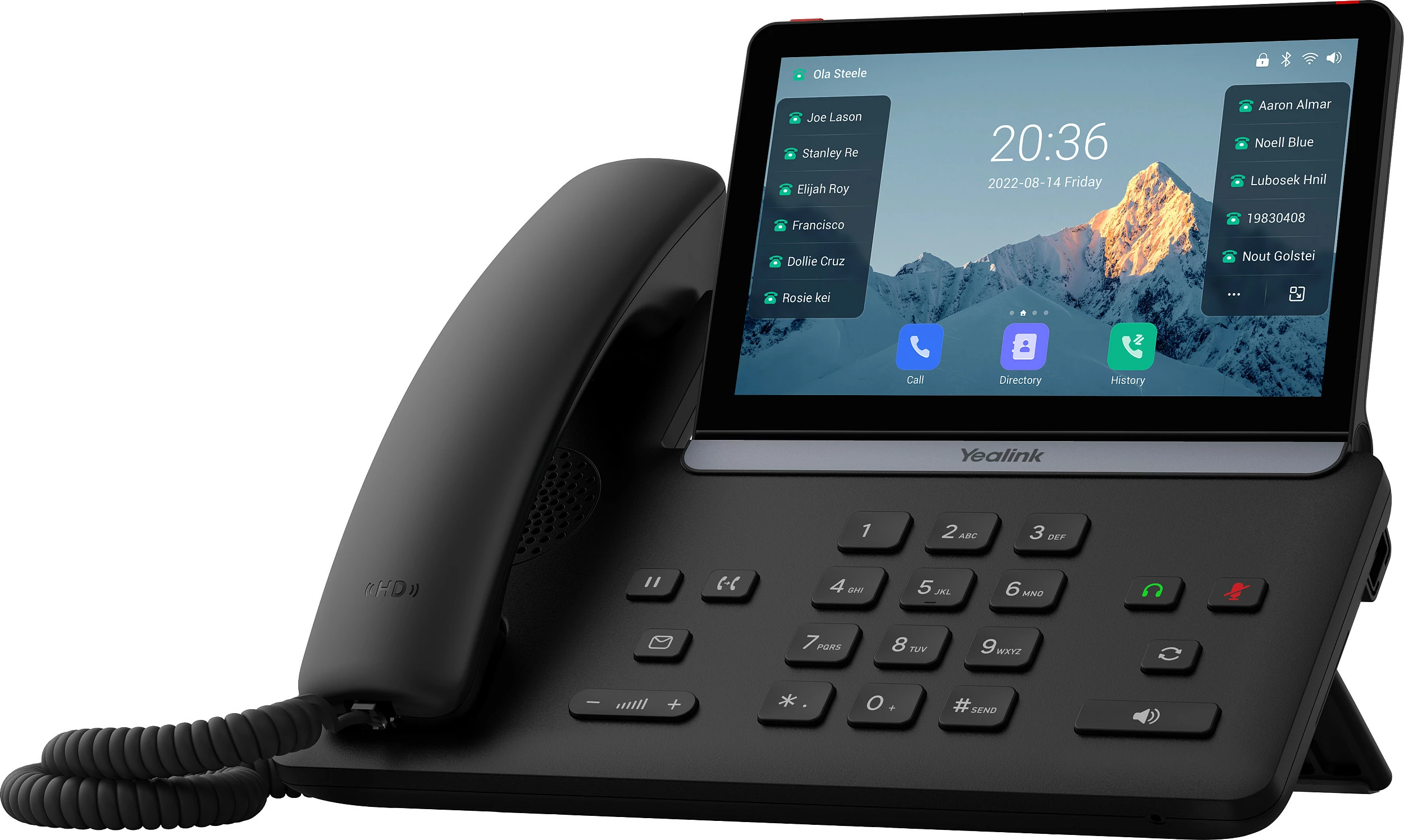 Telefon VoIP Yealink SIP-T88W, ekran me prekje 7", Gigabit Ethernet, PoE, i zi