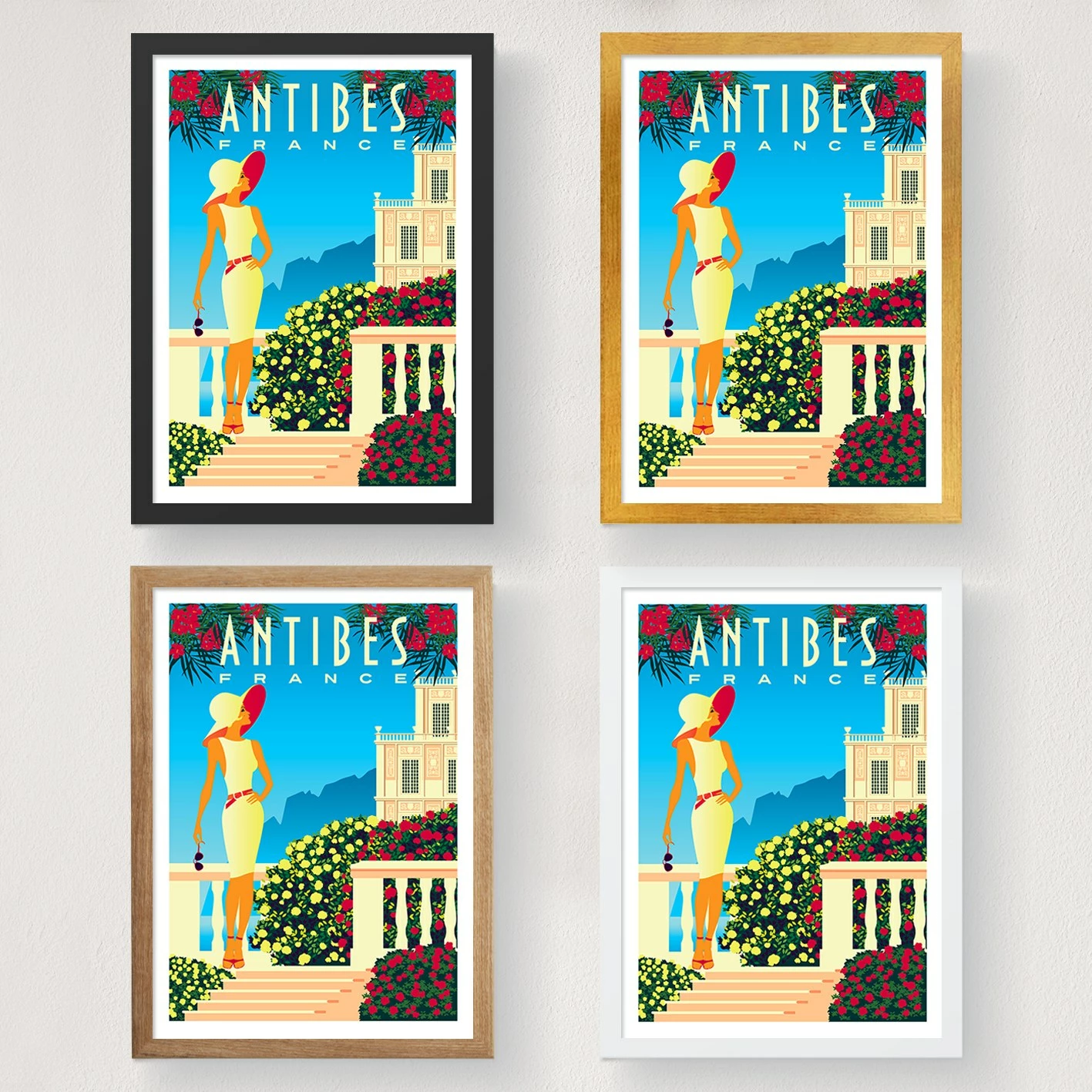 Poster A4, Antibes - 1977, shumëngjyrësh