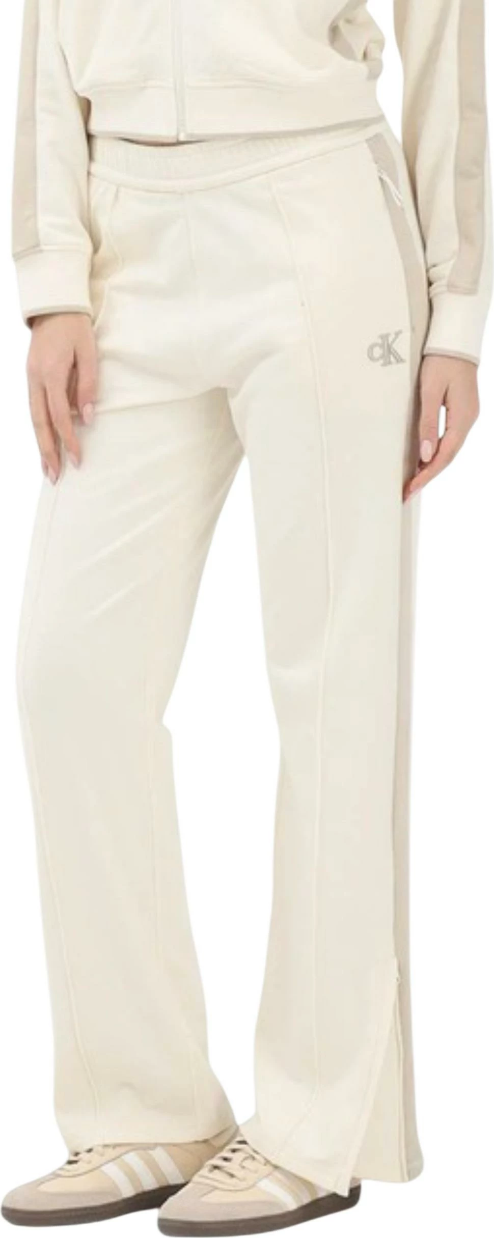Pantallona sportive për femra Calvin Klein Jeans LV047E225G, krem [Madhësia: M]