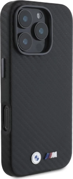 Mbështjellës BMW Carbon Wrapped Metal për iPhone 16 Pro Max, i zi
