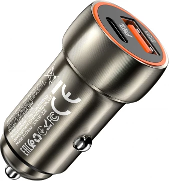 Karikues veture HOCO Z46A 20W QC/PD 3A, 1x USB-A + 1x Type-C, Gri