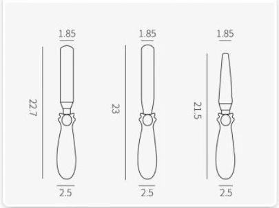 Spatulë dekorimi, Brunbeste BB-1693, inoks 22–23.5 cm, e zezë, set 3 copë