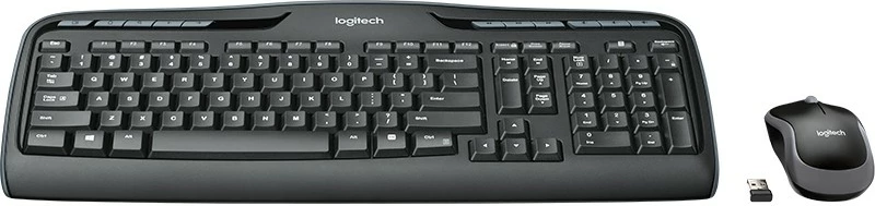 Kombo wireless Logitech MK330, Full-size (100%), USB, QWERTY, Maus i përfshirë, e zezë