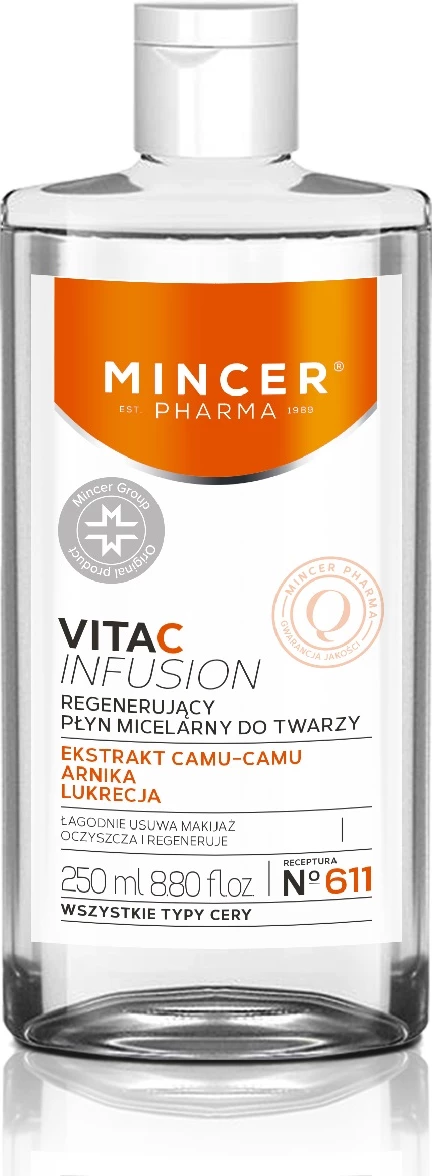Ujë micelar për fytyrë për femra Mincer Pharma Vita C Infusion Regenerating No.611, 250ml