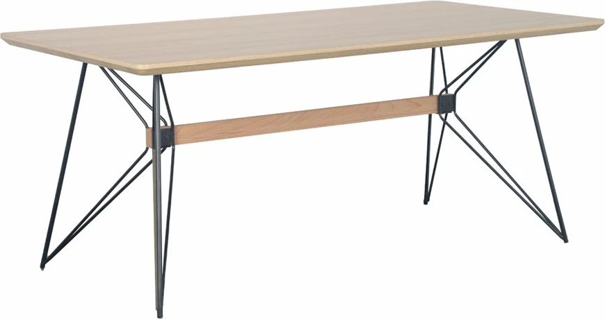Tavolinë Rigote, ngjyrë sonoma e zezë, 180x90x77cm