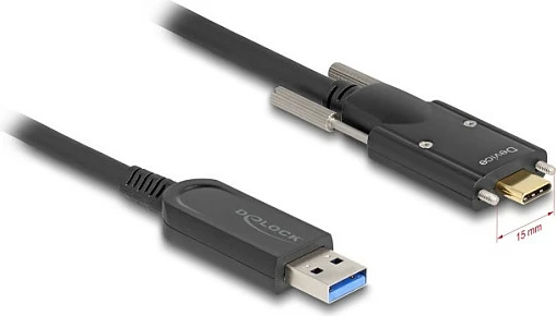 Kabllo USB DeLOCK Active Optical, USB-A në USB-C, 7.5 m, 10 Gbps, e zezë