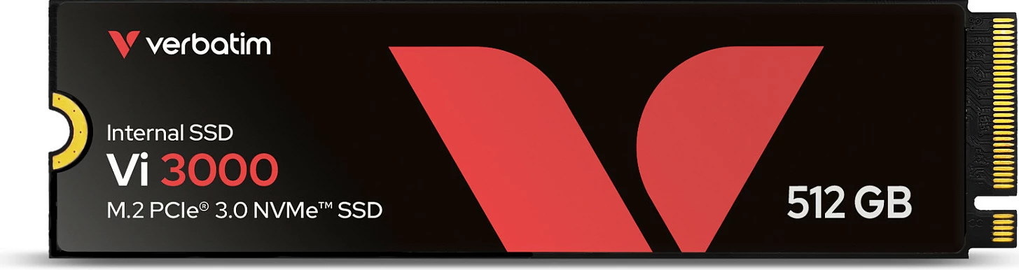 SSD Verbatim Vi3000 PCIe NVMe M.2 2280, 512GB, 3100MB/s, e zezë/kuqe