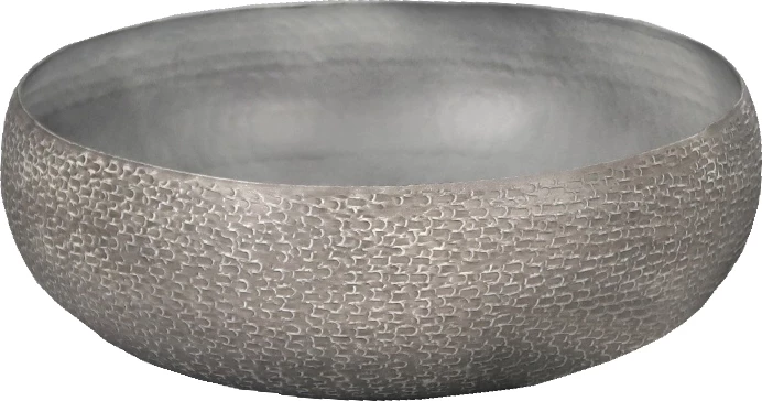 Enë dekorative Andros, alumin, ngjyrë e bardhë e larë, 34x34x11 cm