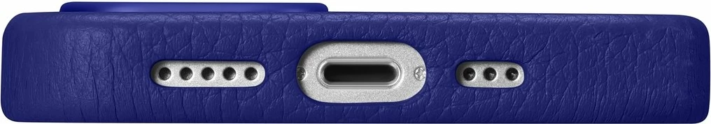 Mbështjellës iCarer Litchi Premium për iPhone 14 me MagSafe, Lëkurë, Blu e errët