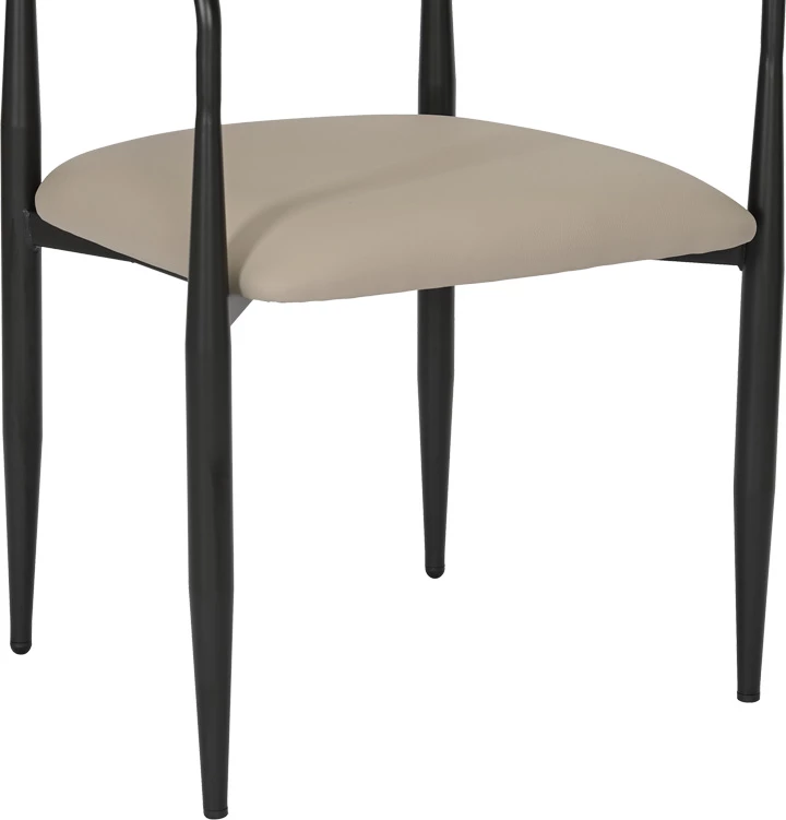 Karrige Kalone, lëkurë sintetike gri-bezhë, këmbë të zeza, 56x55x78cm