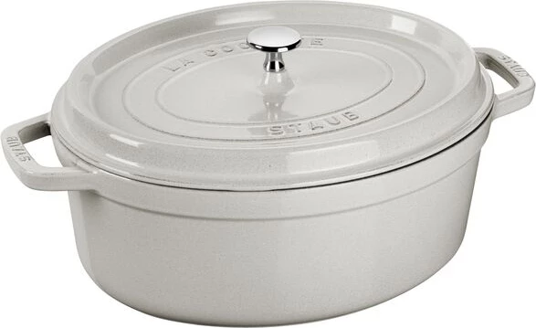 Tenxhere ovale prej hekurit të hedhur 33 cm, me aromë tartufi të bardhë - Staub