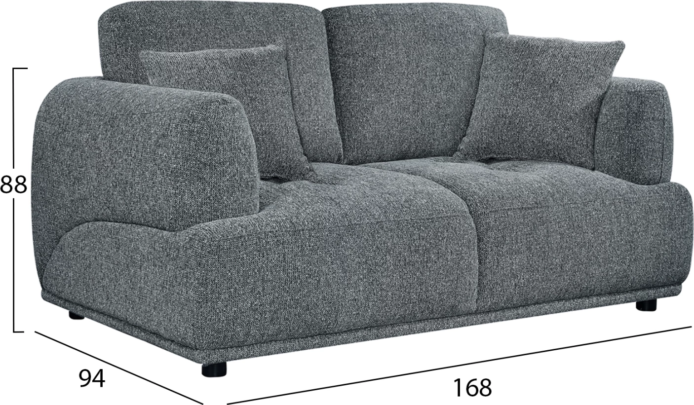Divan dy-vendësh STRUCTO, material gri, 168x94x88cm