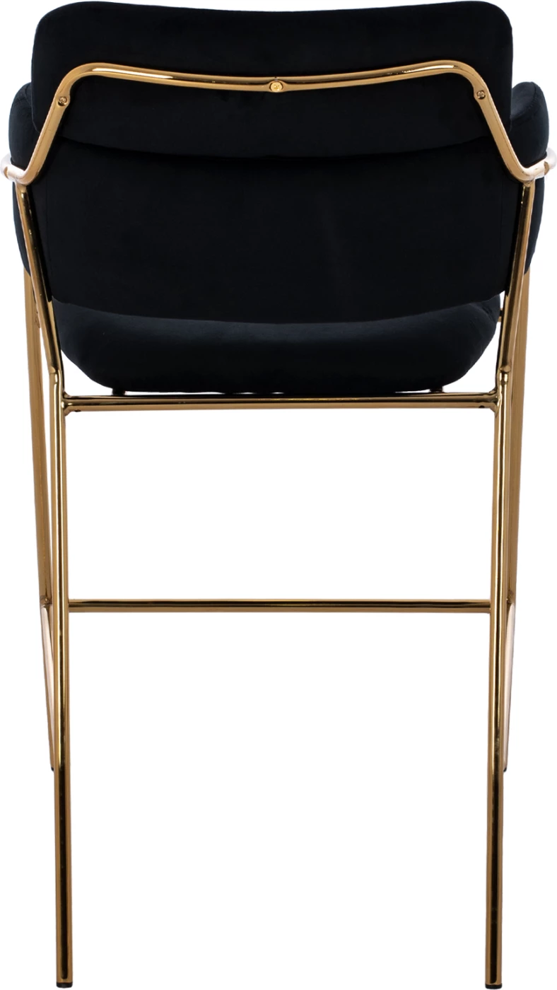 Karrige mesatare për bar, FH8735.04, kadife e zezë, kornizë e artë, 54x58x95 cm., set prej 2 copë