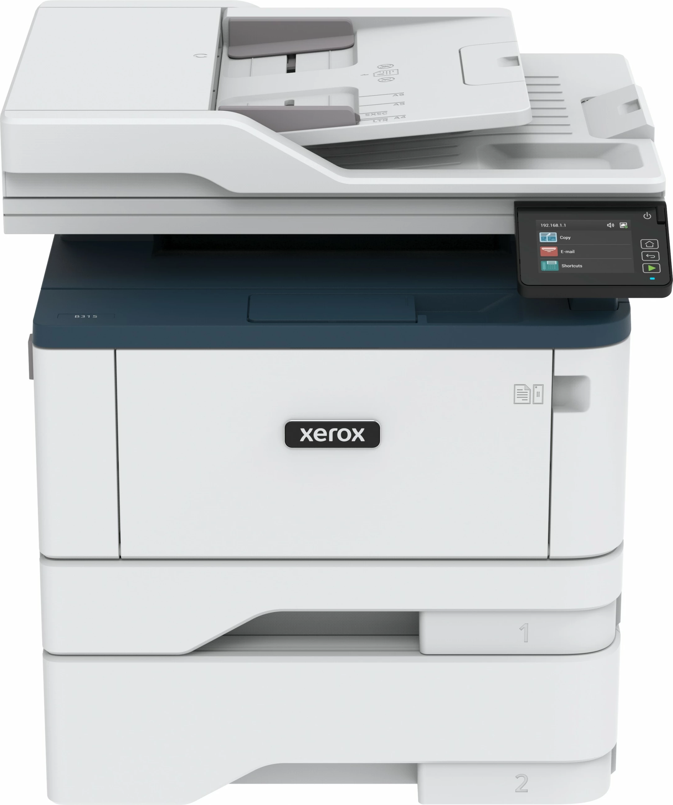 Printer multifunksional Xerox B315, laser, mono, wireless, duplex, 2 kaseta, 350 fletë, A4, blu/bardhë