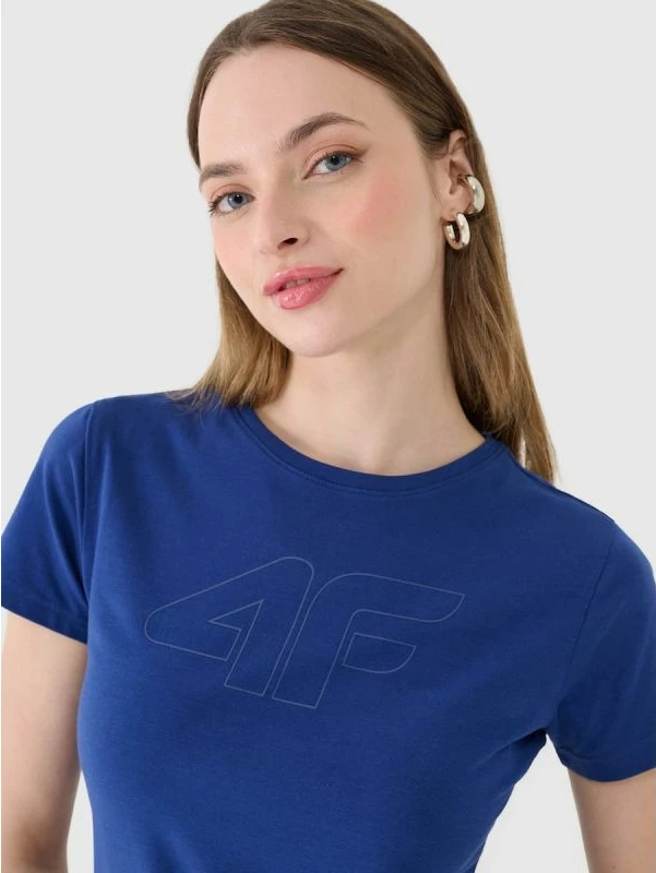 Maicë slim për femra 4F 4FWMM00TTSHF2674, me print [Madhësia: XS]
