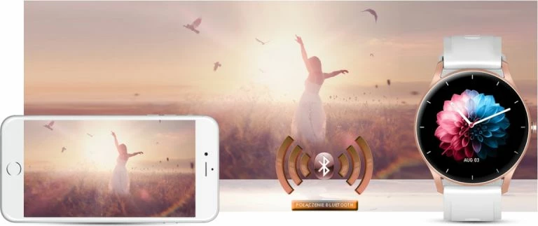 Smartwatch Gravity për femra, rose gold-white