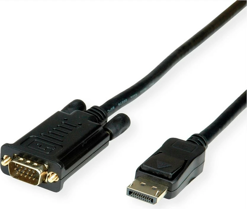 Kabllo VALUE 11.99.5804 DisplayPort në VGA, 5m, 1080p@60Hz, e zezë