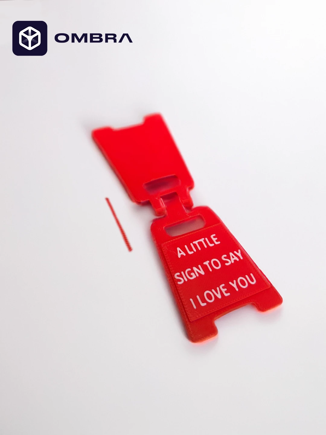 Mini Desk Sign: I love you - e kuqe 