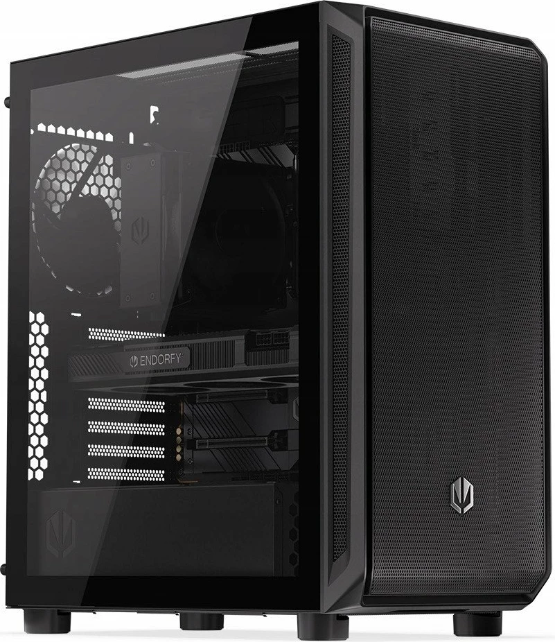 Kasë Endorfy Arx 500 Core EY2A016, Midi Tower ATX/microATX/Mini-ITX, x2 140mm PWM, USB-C, x6 2.5" + x1 3.5", e zezë