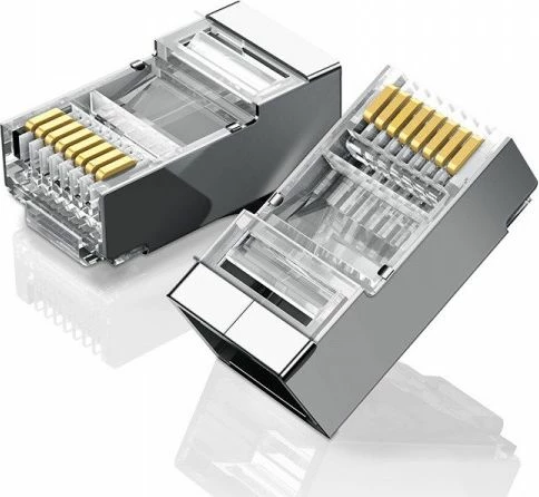 Konektor RJ45 UGREEN NW111 Cat.6 UTP 8P/8C, argjendtë, paketë 10 copë