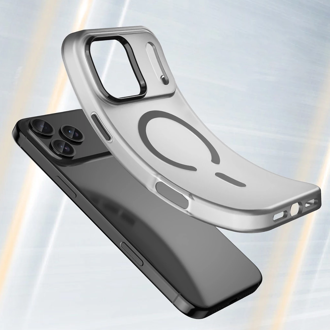 Mbështjellës Hurtel Magnetic Abrasive për iPhone 17 Pro, MagSafe, Mat Zi