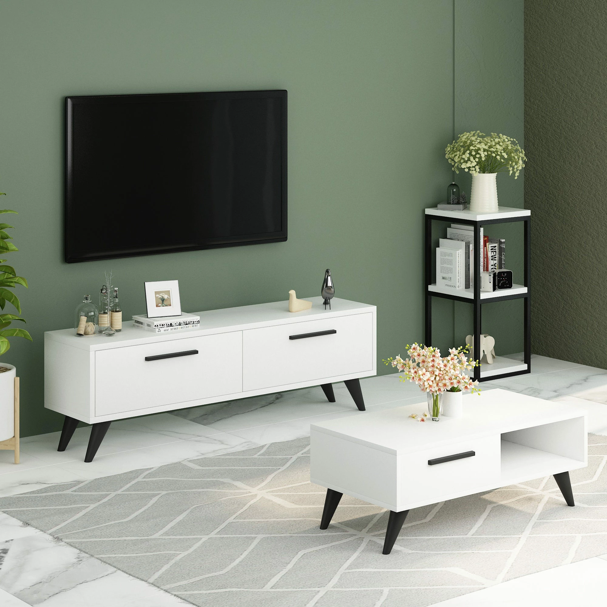 Komodë TV Hanah Home, Melisa, e bardhë
