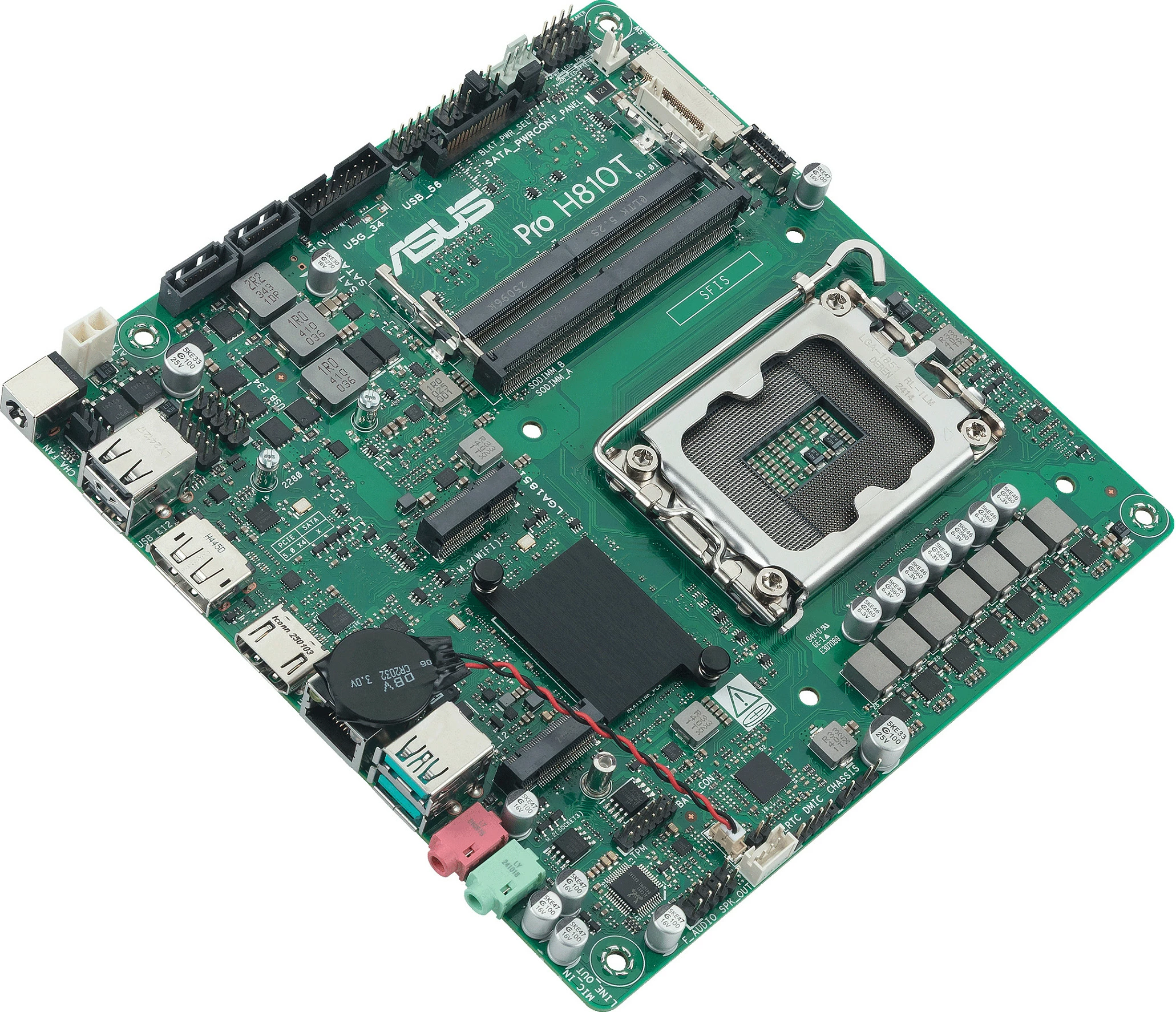 Pllakë amë ASUS Pro H810T-CSM, LGA1851, Intel H810, DDR5 SO-DIMM, Thin Mini-ITX