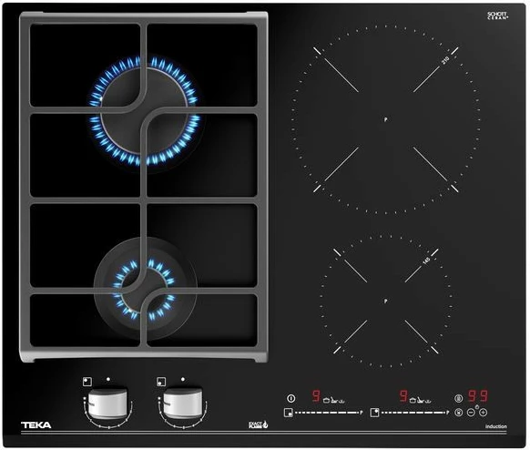 pllakë gatimi hibride gaz+induksion TEKA JZC 64322 ABN BK (E4) 60 cm 4 zona, e zezë