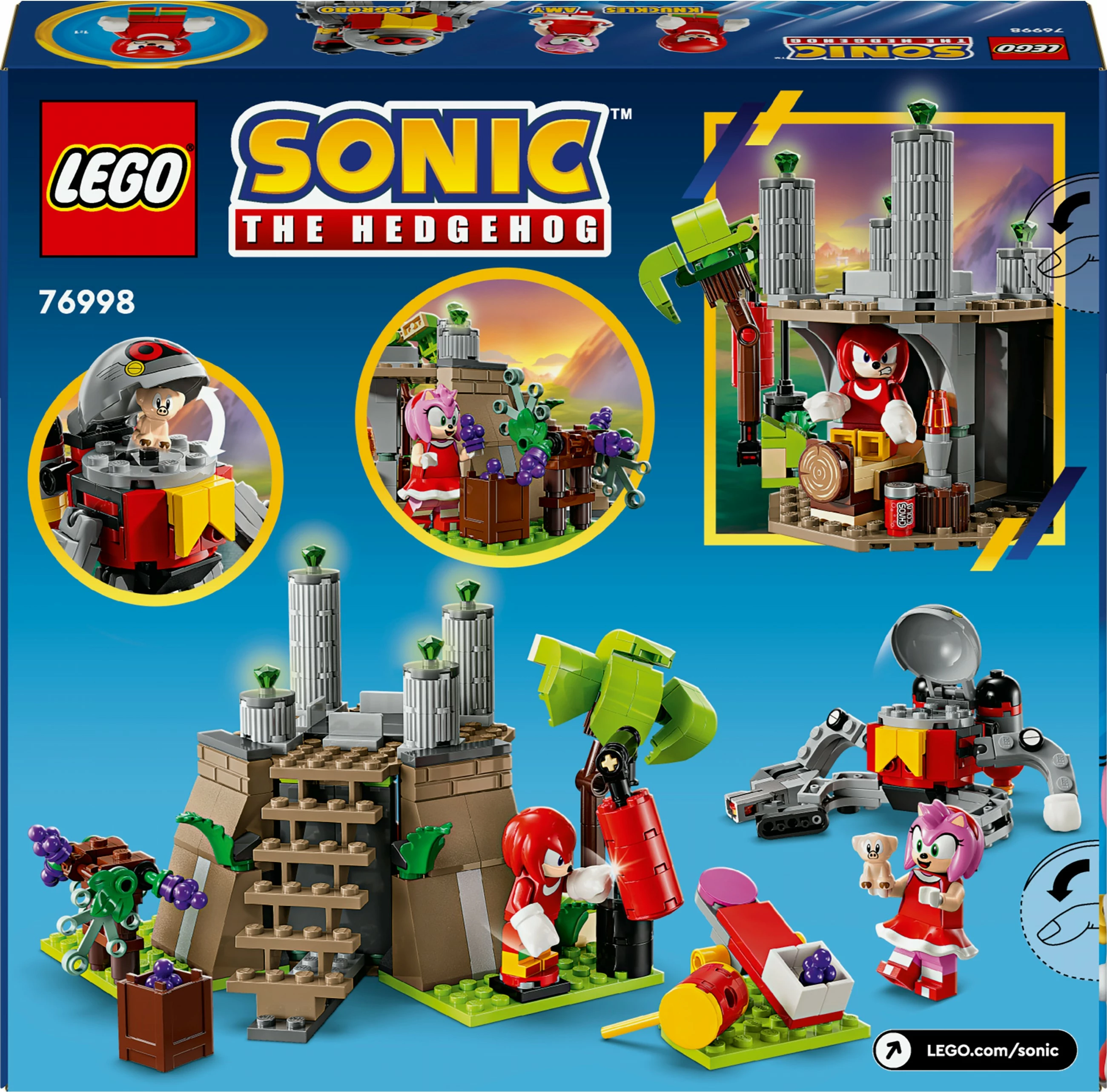 Set ndërtimi LEGO Sonic the Hedgehog 76998 Knuckles dhe Master Emerald, 325 pjesë, multikolor