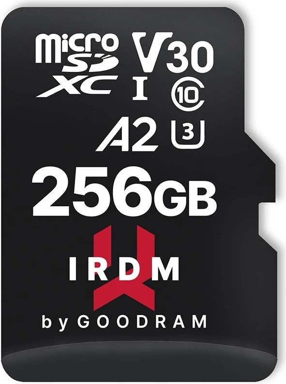 Kartë memorie microSDXC Goodram IRDM, V30 A2, 256GB, + përshtatës,