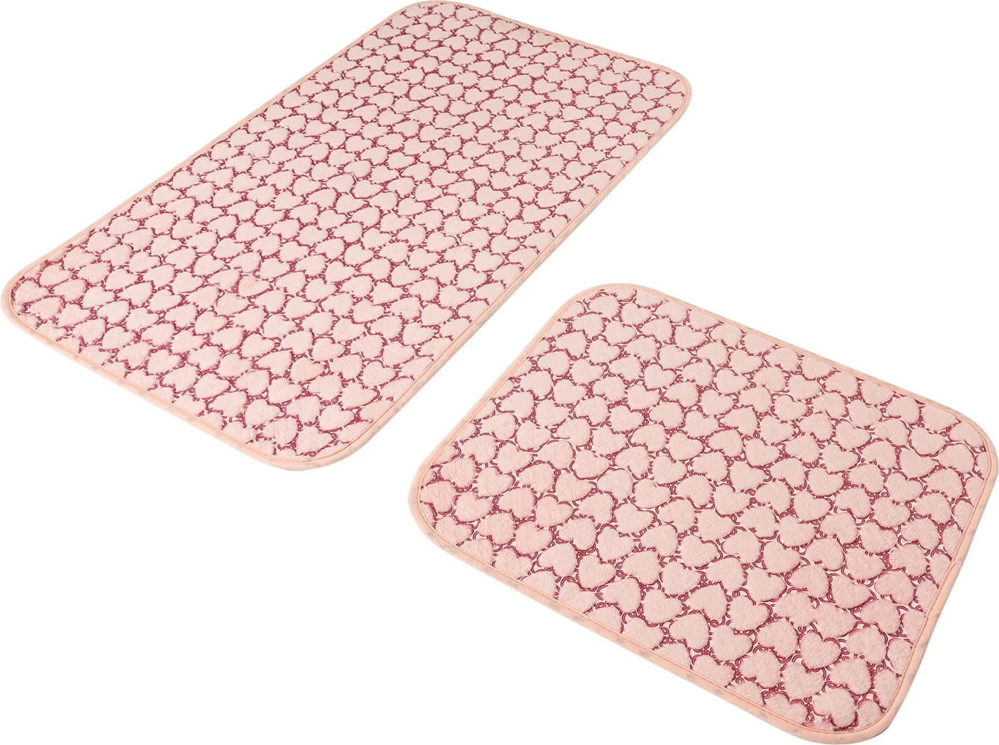 Set tapetash për banjo, 2 copë, Mijölnir Leila Heart, rozë