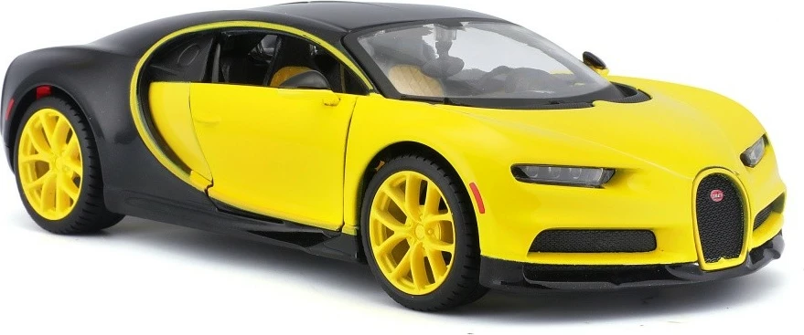 Model veture Maisto Bugatti Chiron 1:24, e verdhë e zezë