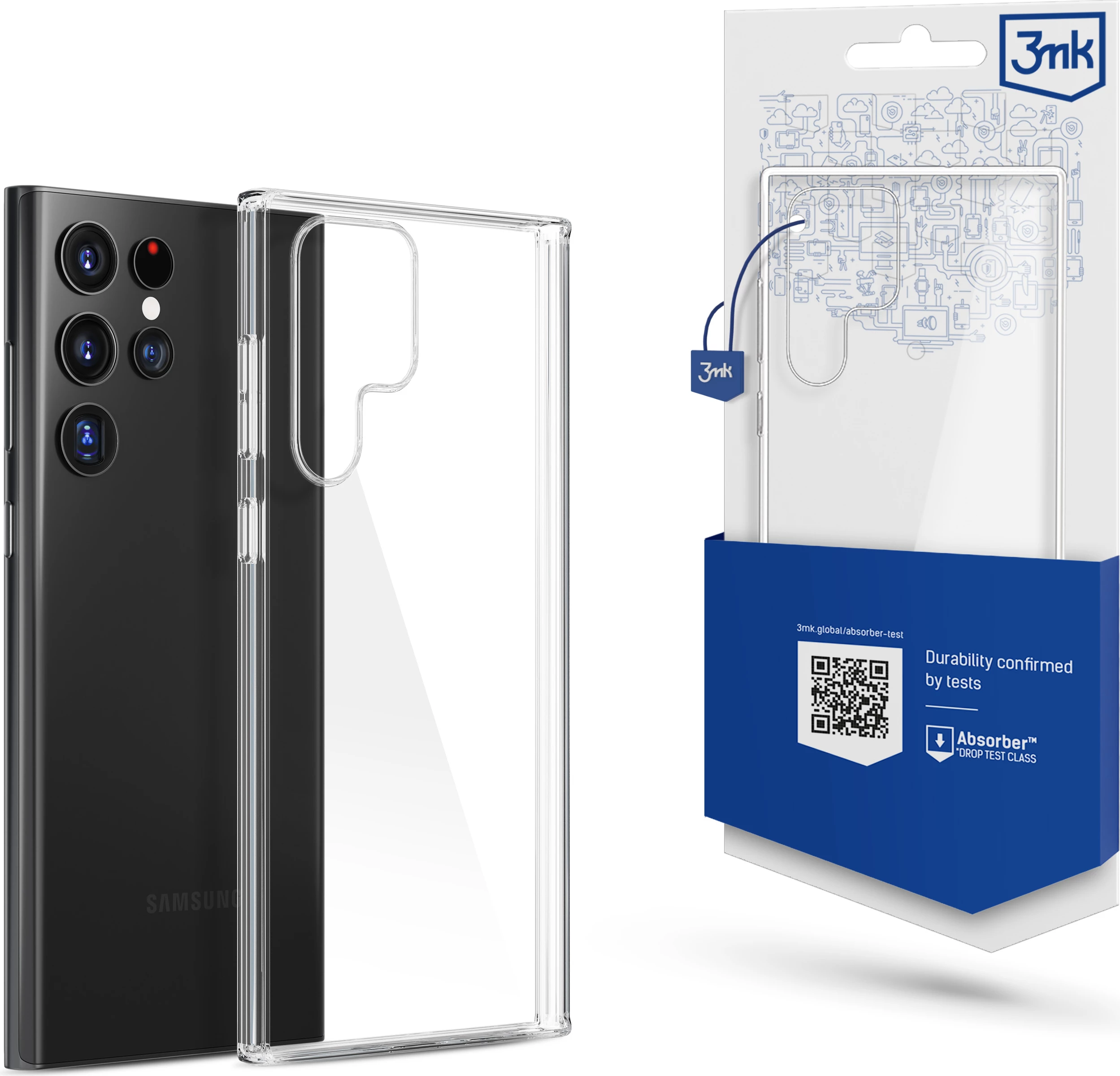 Mbështjellës 3mk Protection Clear Case për Samsung Galaxy S22 Ultra, Transparent