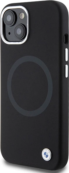 Mbështjellës BMW Signature Liquid Silicone MagSafe për iPhone 15, i zi