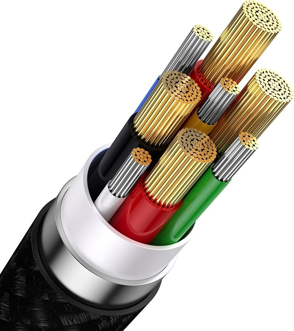 Kabllo multifunksional Baseus Flash Series II CASS030101, 1.2m, 100W, USB-A/USB-C/Lightning/micro USB, e zezë