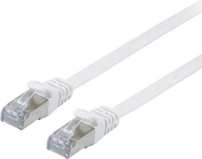 Kabllo rrjeti EQUIP Cat6a, 10m, flat, RJ-45, e bardhë