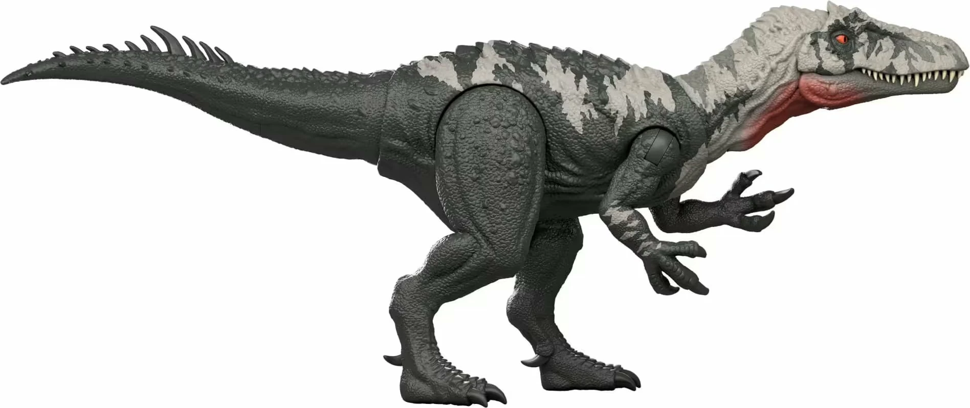 Figurinë dinosauri, Mattel Jurassic World Rebirth Chilantaysaurus JGB95, 35.5 cm, me Total Attack, gri/zezë