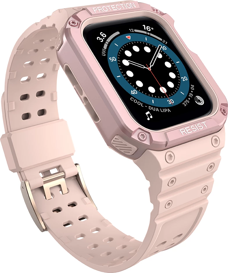 Rrip me mbështjellës për Apple Watch Hurtel Protect Strap Band, 45/44/42mm, Rozë