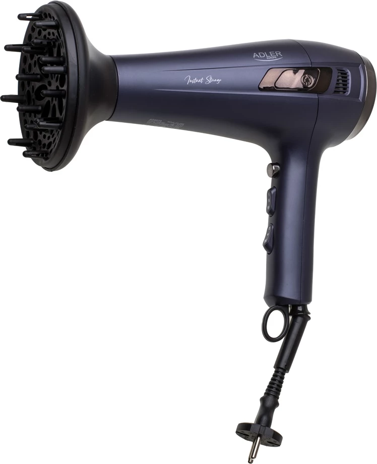 Tharëse flokësh Adler AD 2273 me kabllo tërheqëse dhe difuzer, 2400W, purple