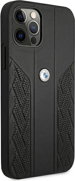 Mbështjellës BMW Curve Perforate për iPhone 12 Pro Max, 6.7", i zi