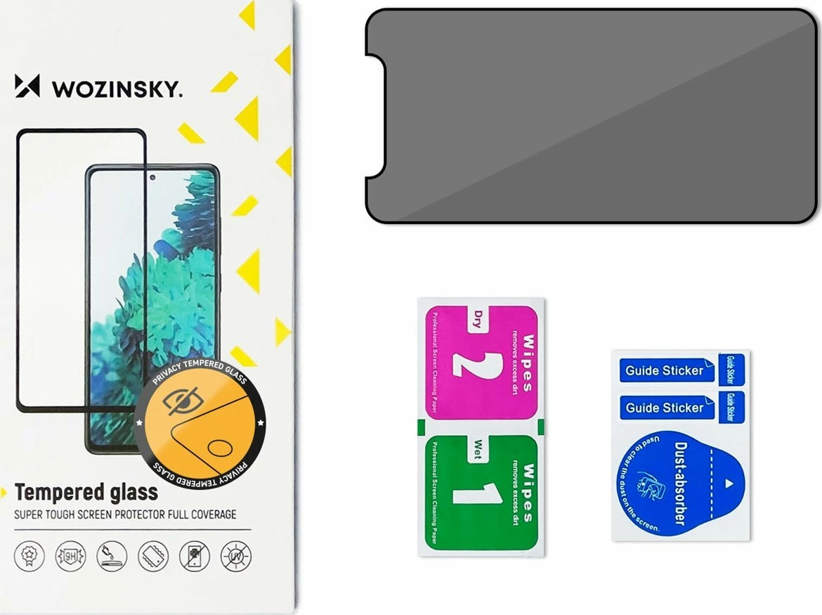 Xham mbrojtës privacy Wozinsky Anti Spy për iPhone 15 Pro Max, zi, 1 copë