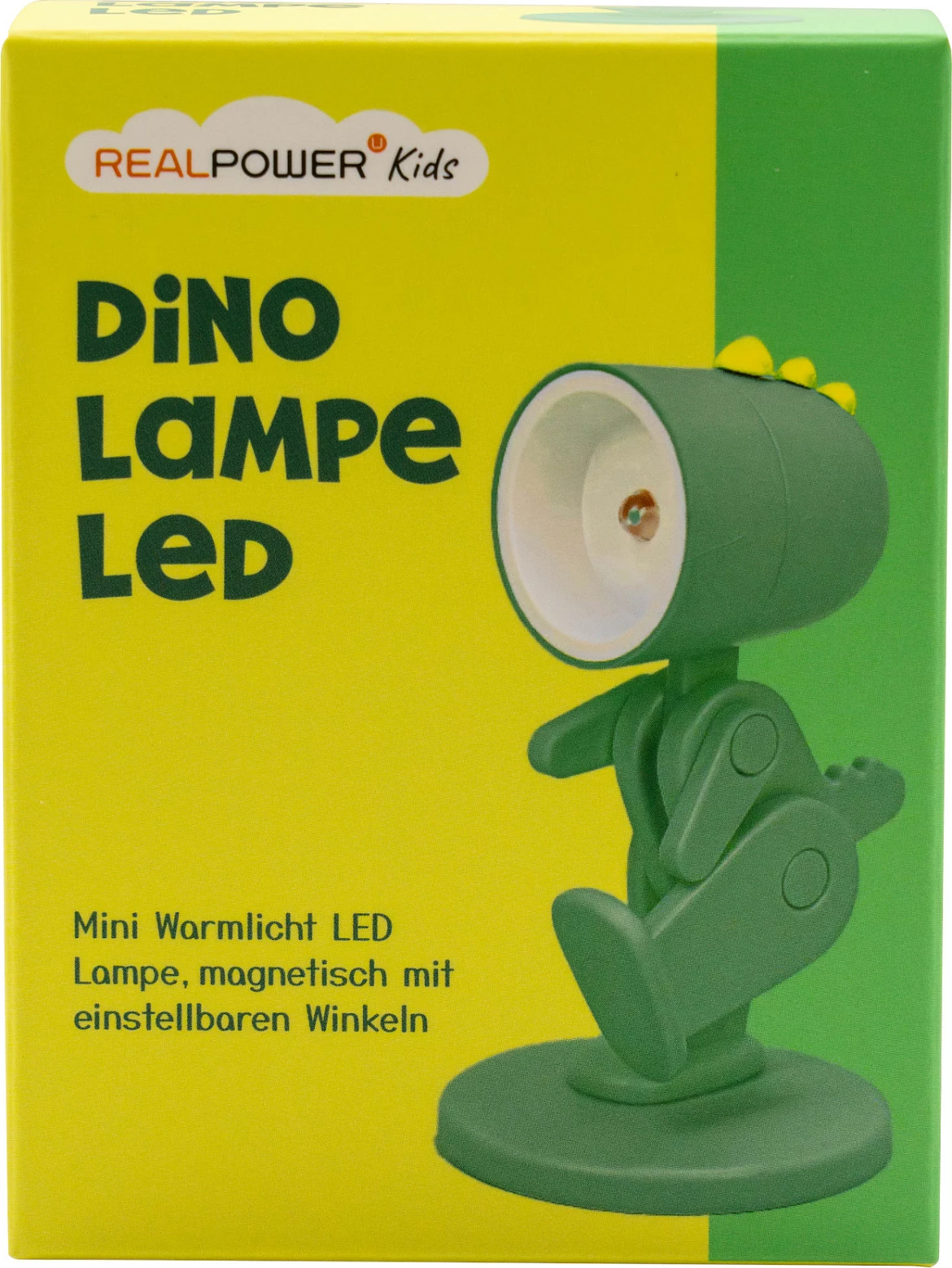 Tashllampë LED Ultron RealPower Dino, me bazë, rrotulluese, 3x LR41, e gjelbër