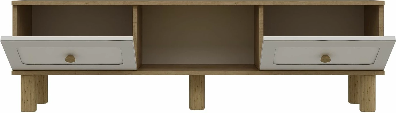 Komodë TV Skye Decor, Rosalinda Bohem, ngjyrë lis safir dhe e bardhë