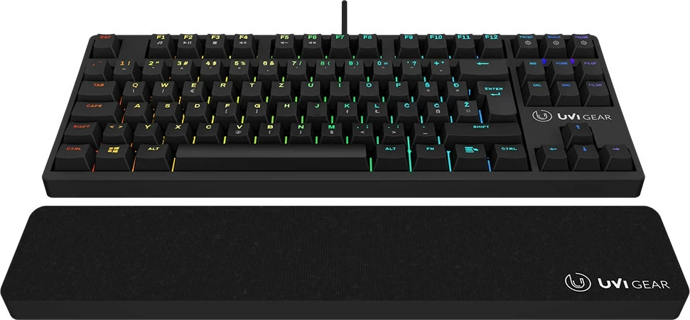 Tastierë gaming UVI Pride Mini TKL 87 taste, UK SLO/CRO layout, RGB, e zezë