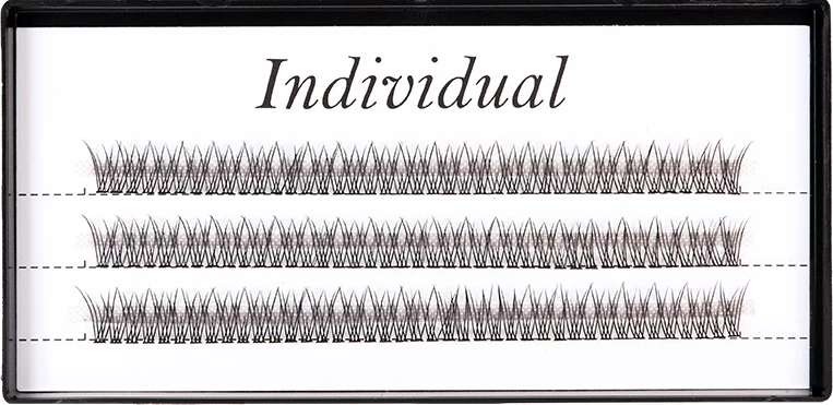 Qerpikë artificialë në grupe Individual V-Type Light 0.07 C 12mm për femra, 120 copë, e zezë