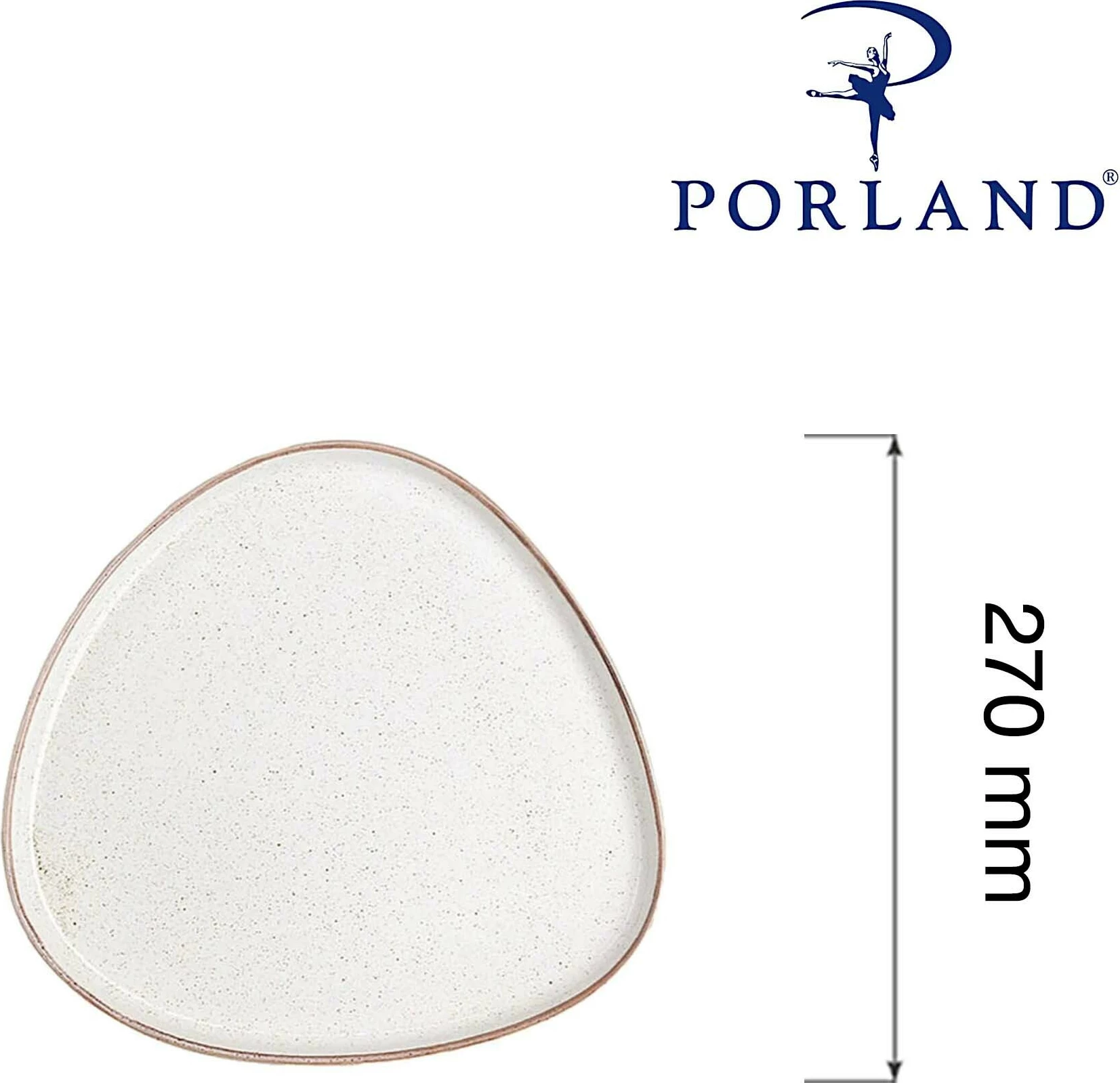 Pjatë trekëndore Porland Seasons Sand 270 mm, krem, set 6 copë